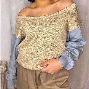 Handmade Upcycled Off the Shoulder Sweater